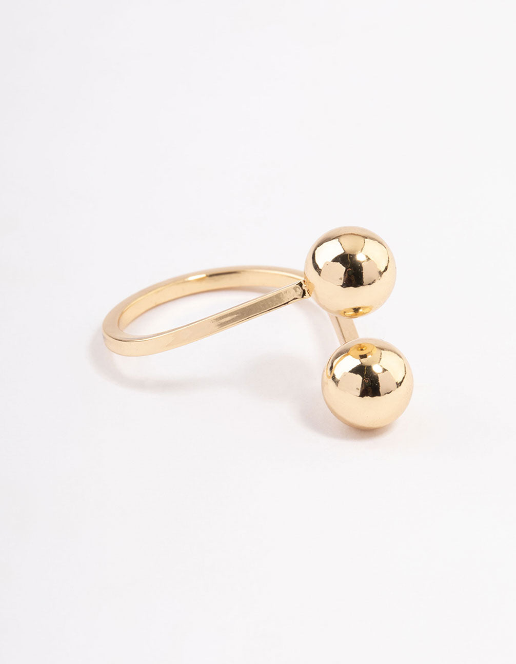 Gold Plated Two Ball Ring