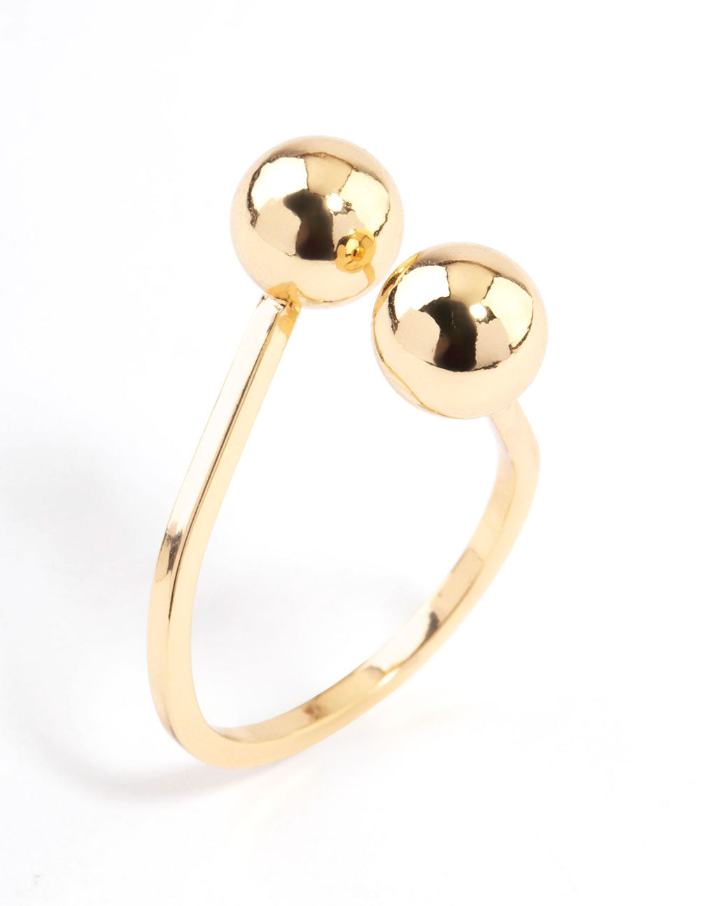 Gold Plated Two Ball Ring