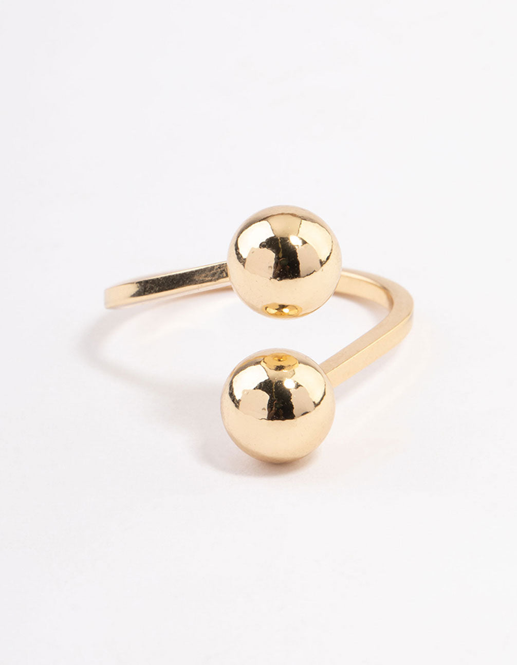 Gold Plated Two Ball Ring