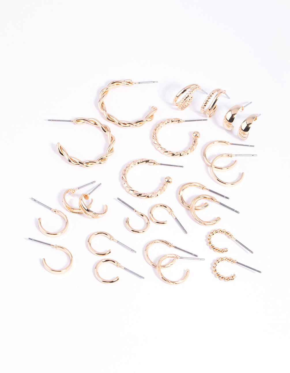 Gold Twisted Hoop Earring 12-Pack - Buy Now!