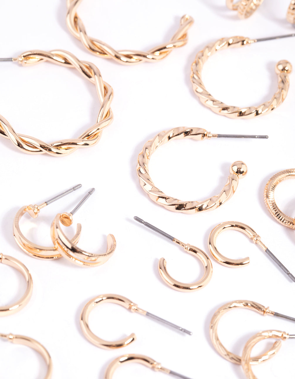 Gold Twisted Hoop Earring 12-Pack - Buy Now!