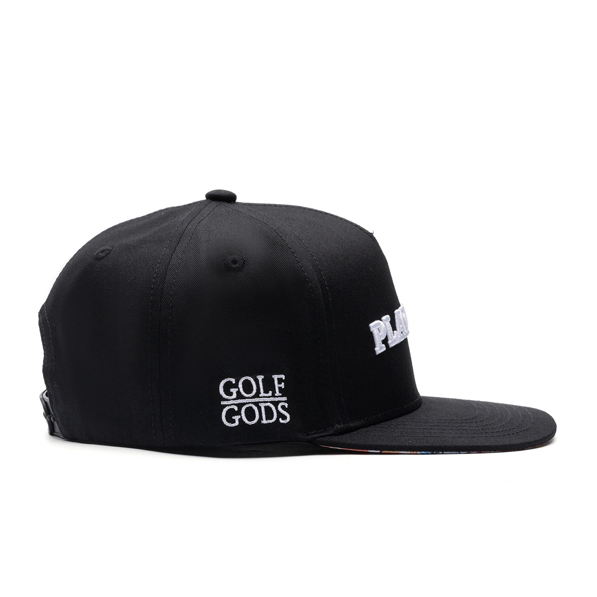 Golf Black SnapBack Hat - Flat Brim