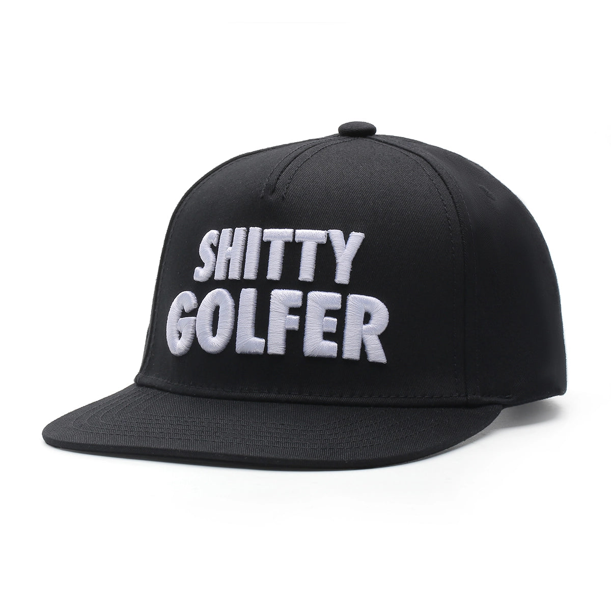 Golf Cap - Black SnapBack with Flat Brim, Perfect for Impressive Golf Skills