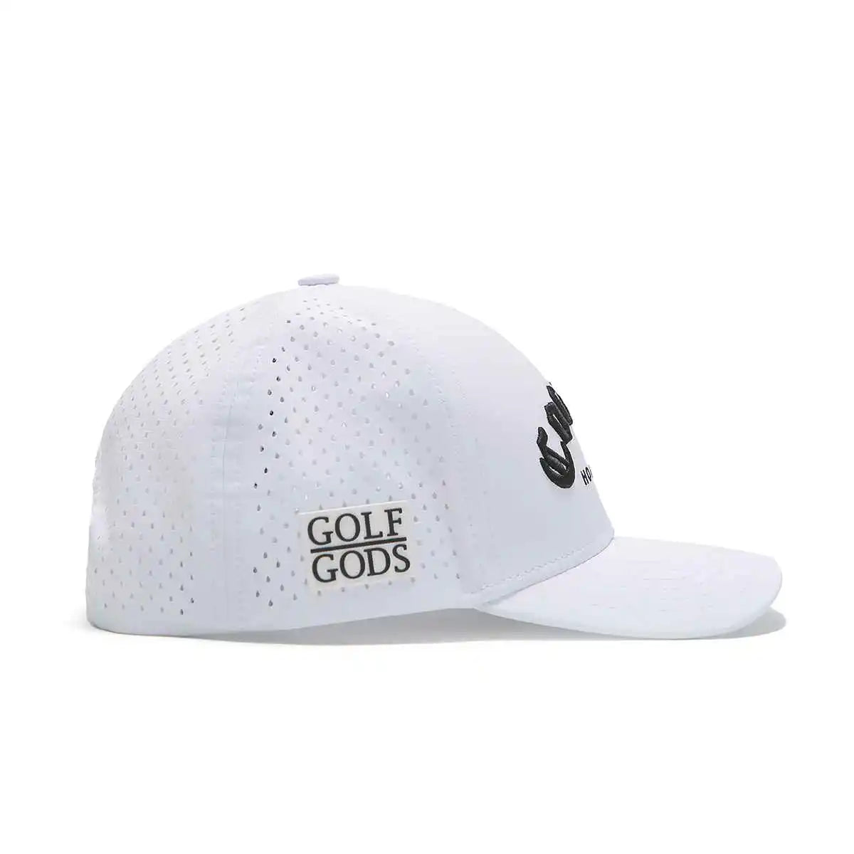 Golf Hat with Curved Brim - TOUR PRO White Hat with Cocaine & Hookers Design