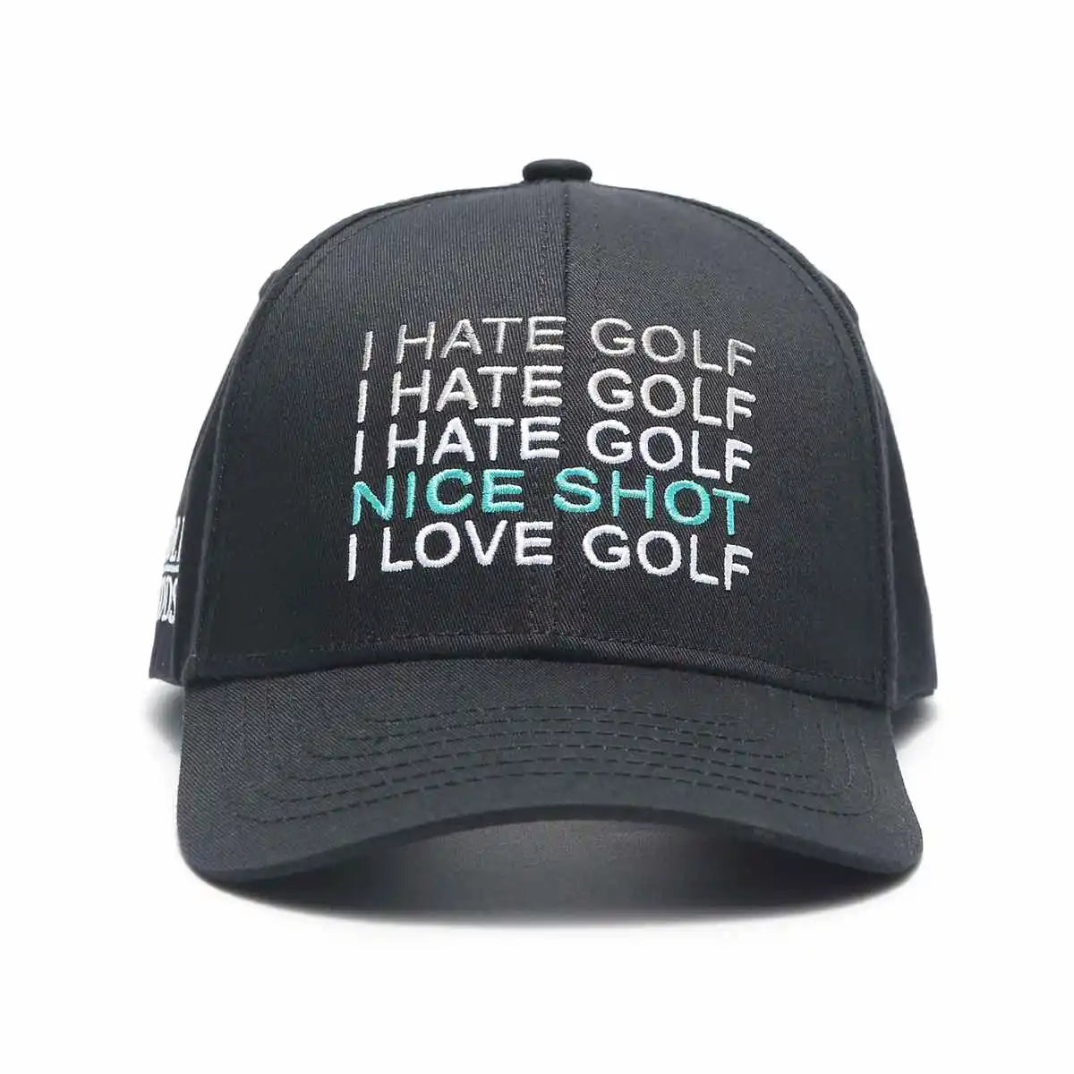 Google-friendly result: Black SnapBack Golf Hat with Curved Brim - Disliking Golf