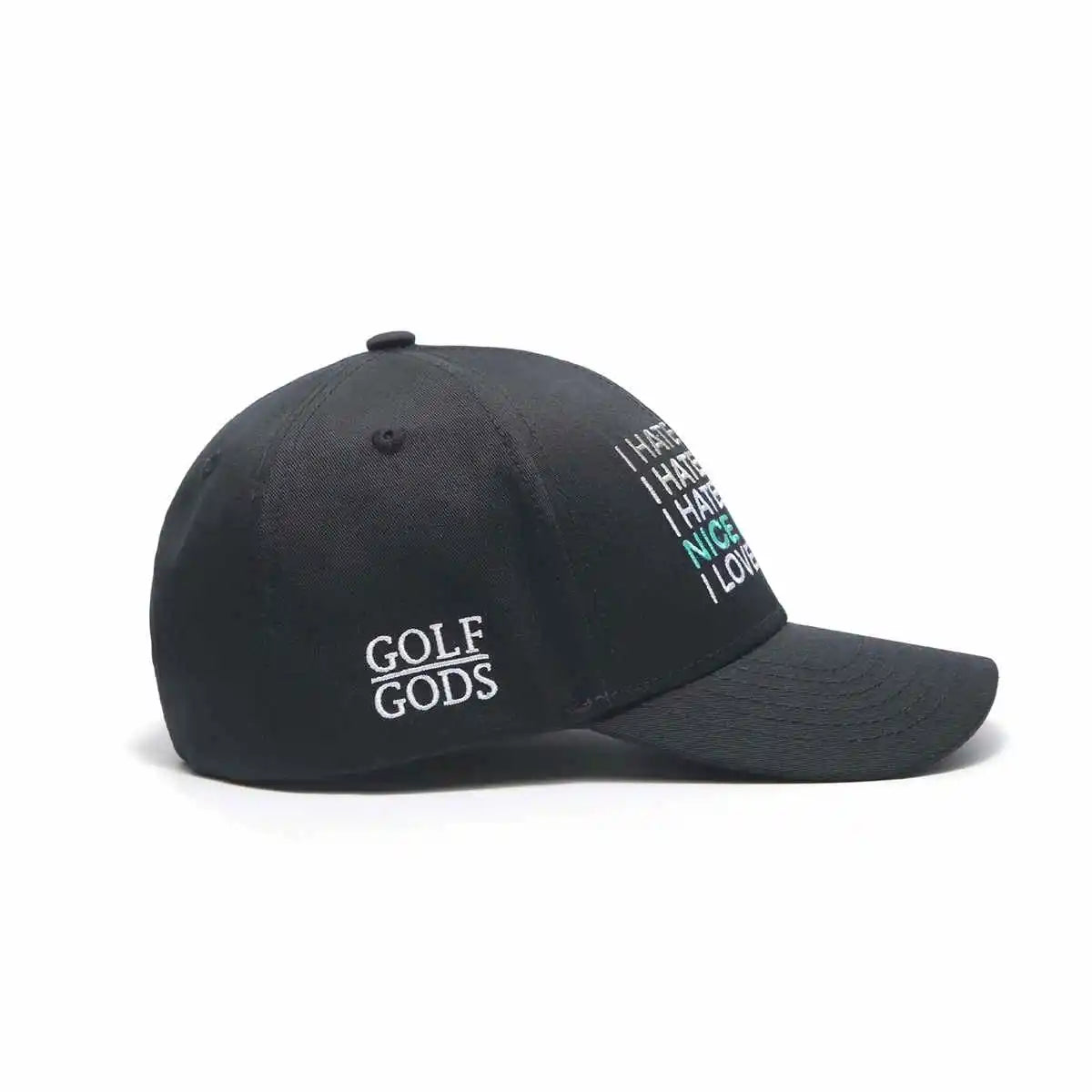 Google-friendly result: Black SnapBack Golf Hat with Curved Brim - Disliking Golf