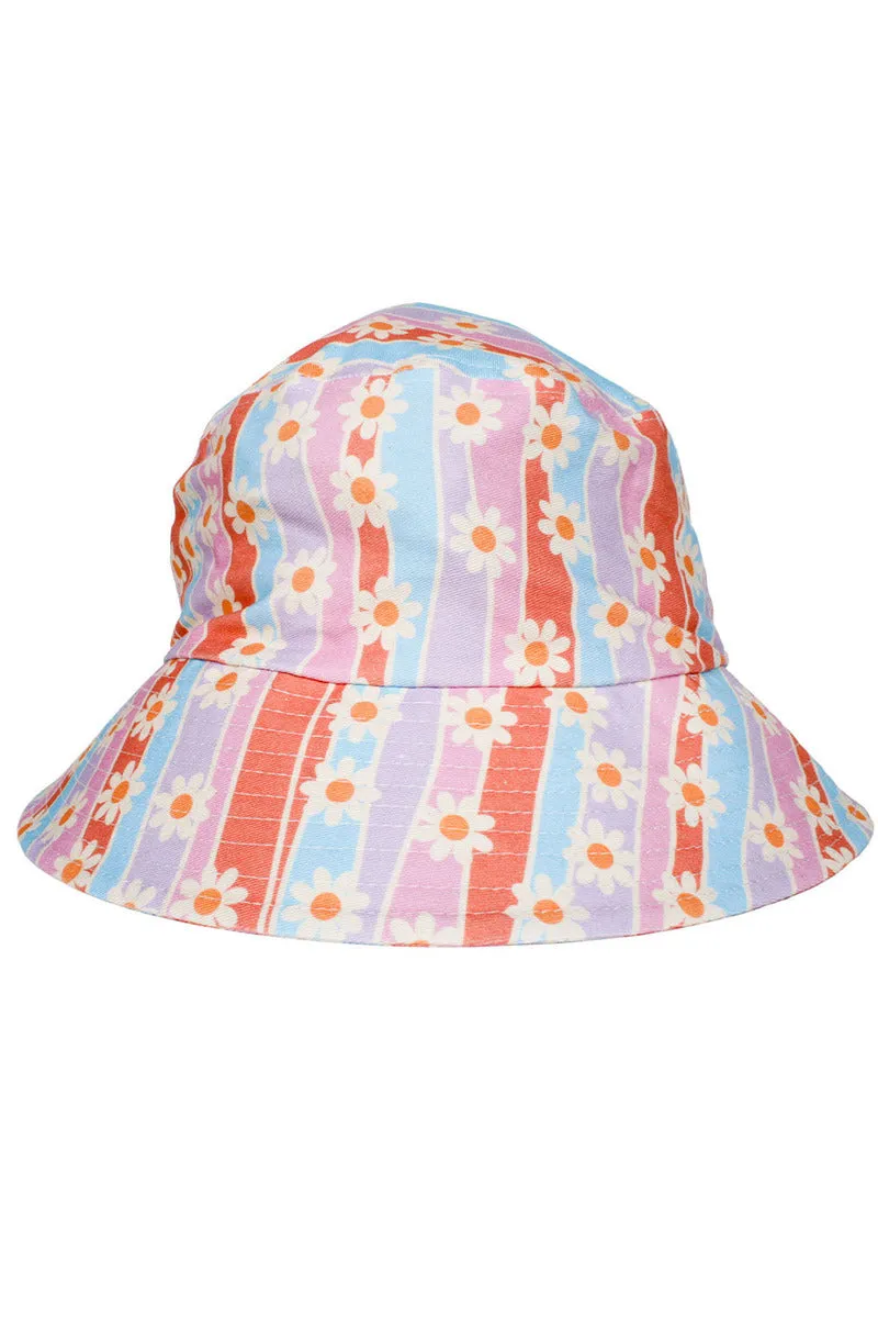 Graphic Bucket Hats with Daisy Design