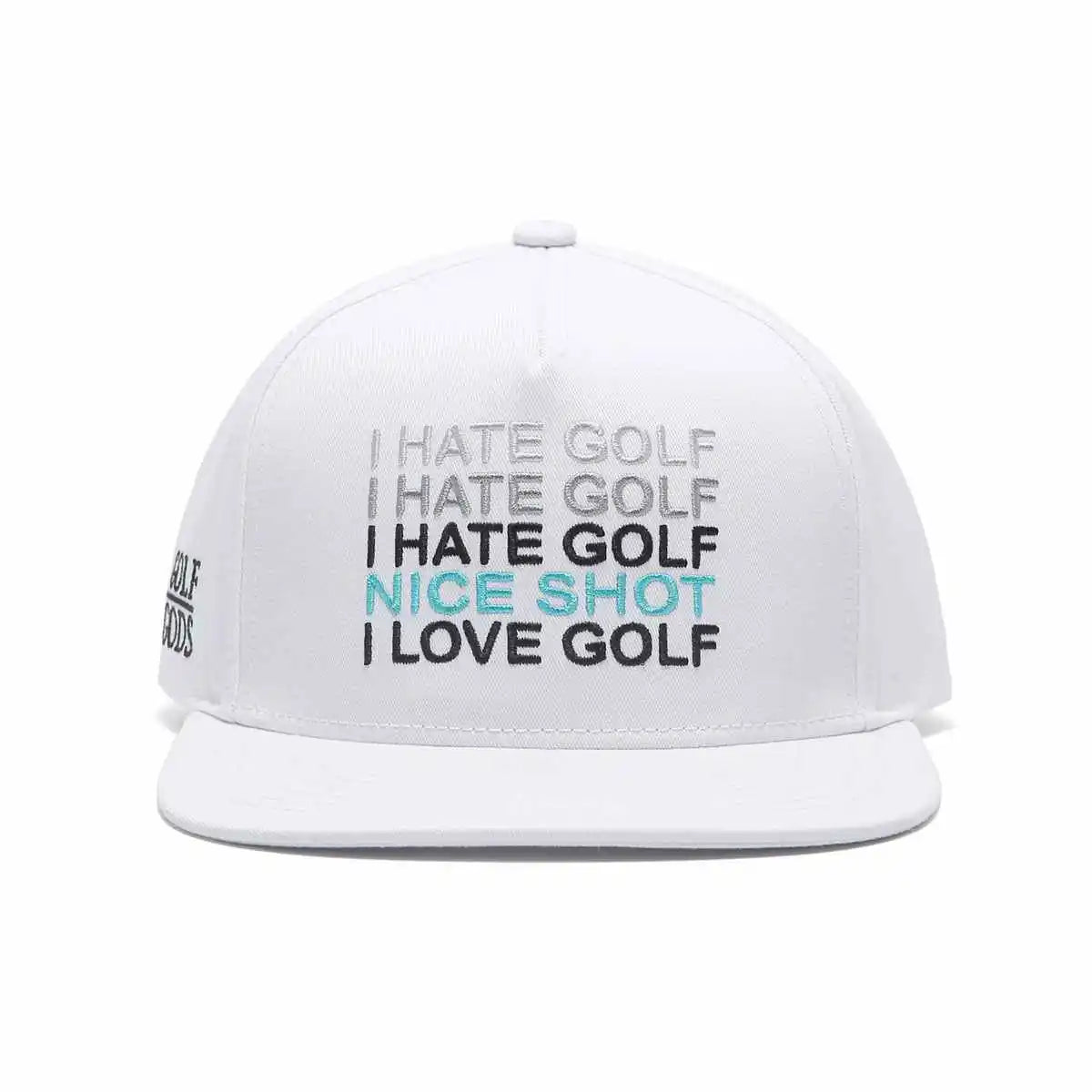 Hate Golf White SnapBack Hat - Flat Brim