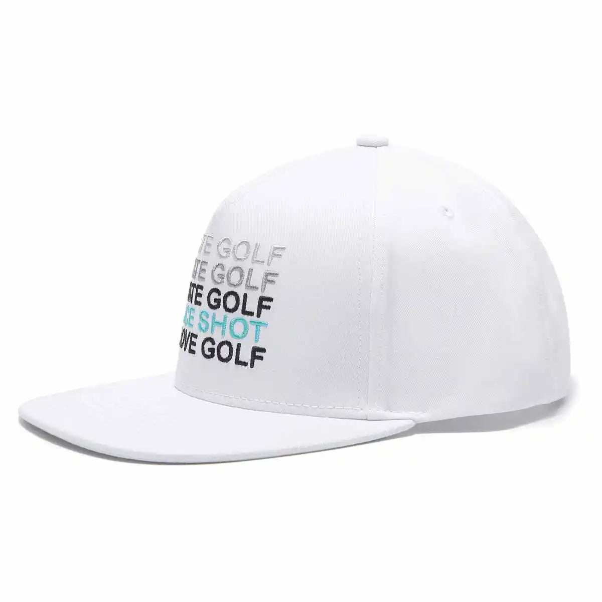 Hate Golf White SnapBack Hat - Flat Brim