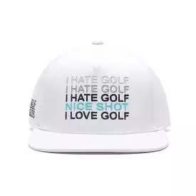 Hate Golf White SnapBack Hat - Flat Brim