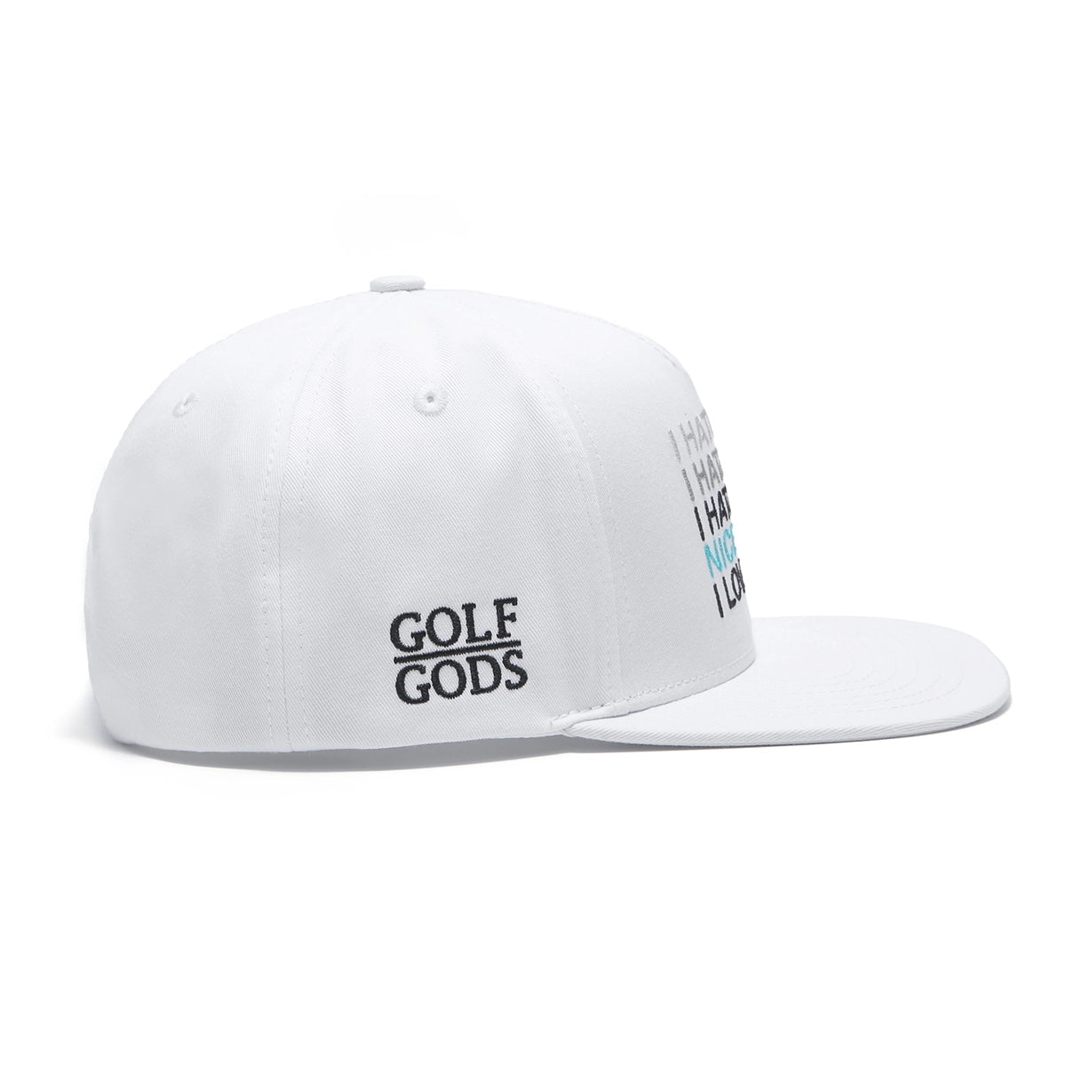 Hate Golf White SnapBack Hat - Flat Brim