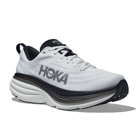 HOKA Bondi 8 Men's Wide White Black - Buy Online Now!