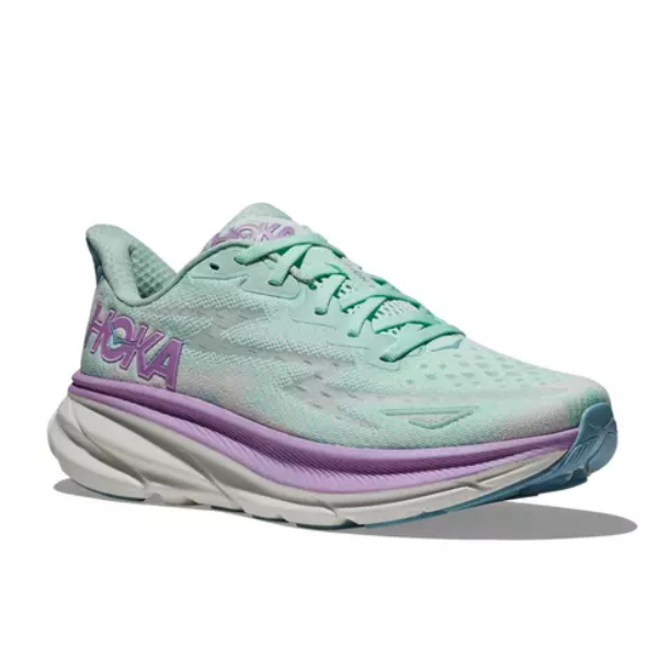 HOKA Clifton 9 Wide Sunlit Ocean Lilac Mist Women's