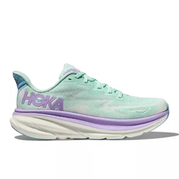 HOKA Clifton 9 Wide Sunlit Ocean Lilac Mist Women's