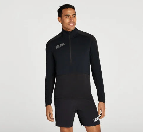 Hoka Men's Black 1/2 Zip Midlayer - 1115793