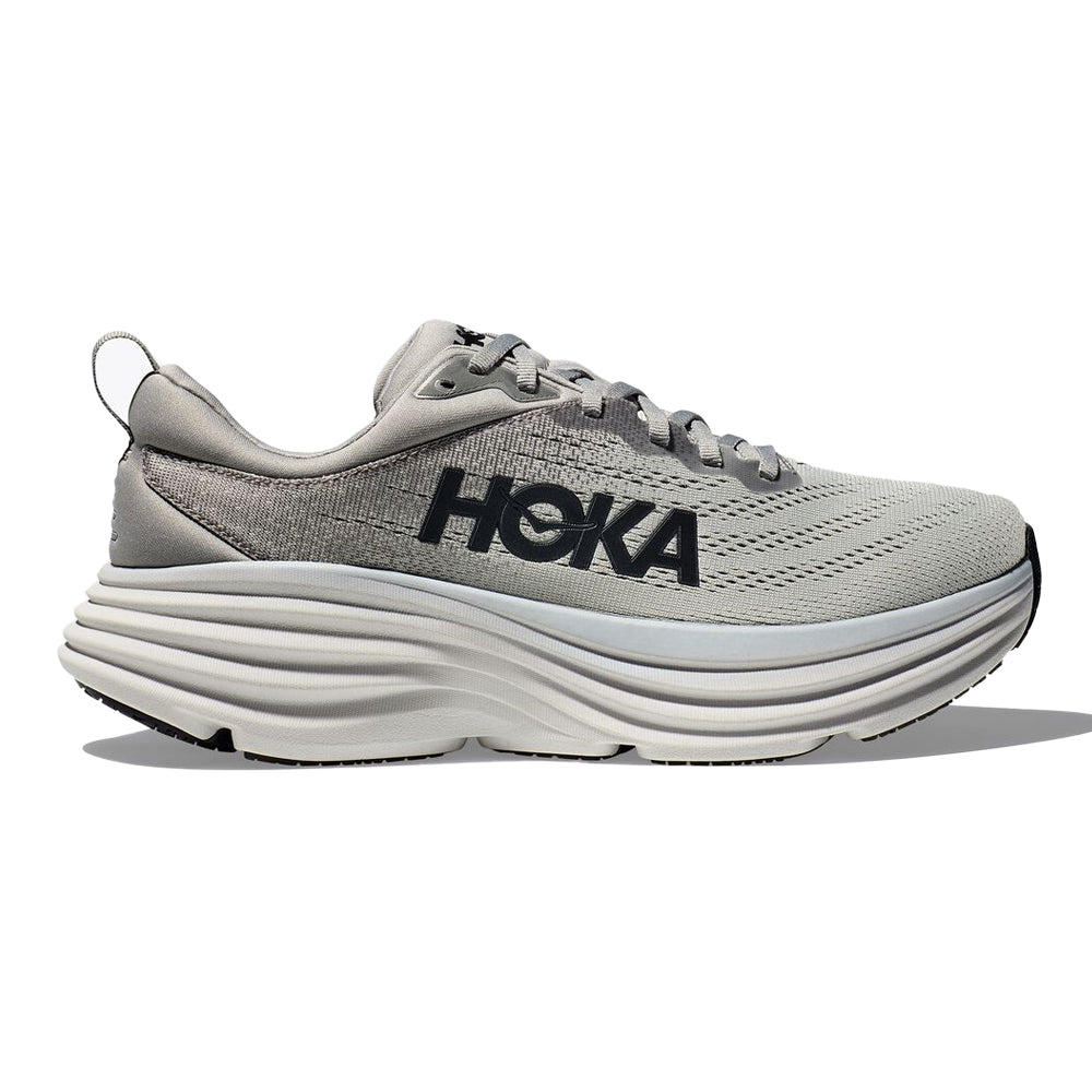 Hoka One One Bondi 8 Men's Shoes, Sharkskin/Harbor Mist, Size 9.5 4E Extra Wide