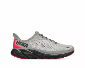 Hoka One One Clifton 8 Women's Running Shoe, Sharkskin/Diva Pink, Size 9.5 B Medium