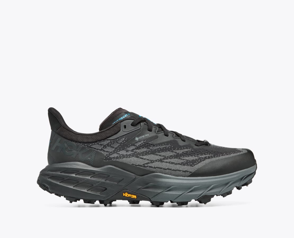 Hoka One One Speedgoat 5 GTX Spike for Men, Black/Black, Size 12.5 D Medium