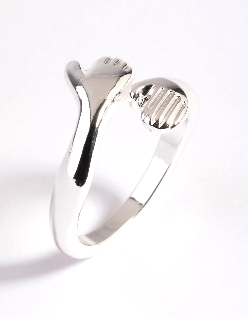 Hugging Hands Ring - Silver Plated