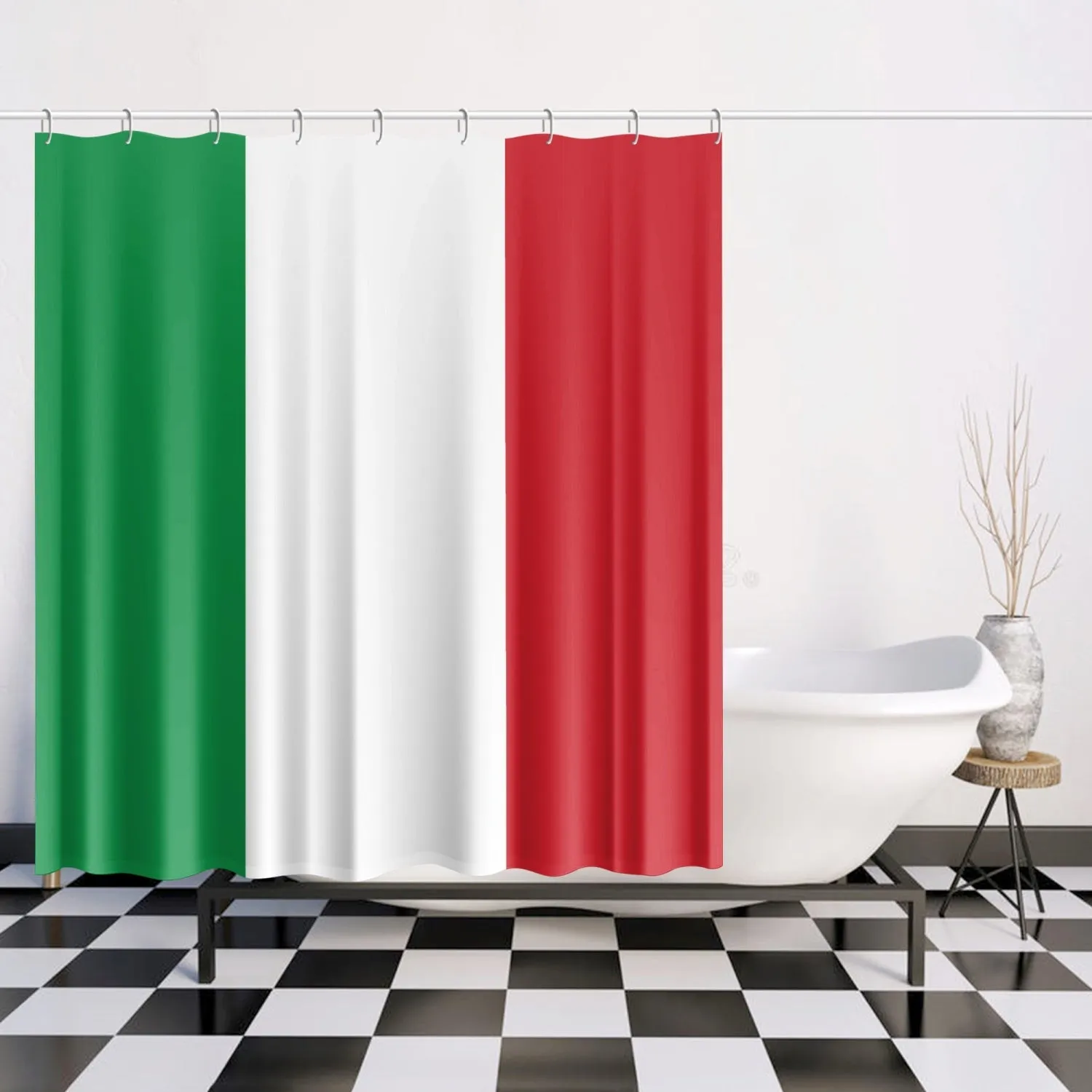 Italian Flag Fast-drying Shower Curtain