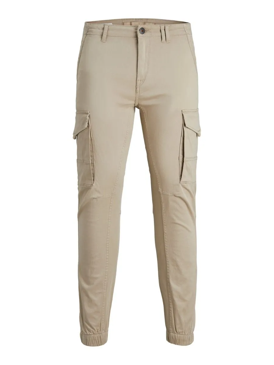 Jack & Jones Paul Flake Combat Pants in Crockery