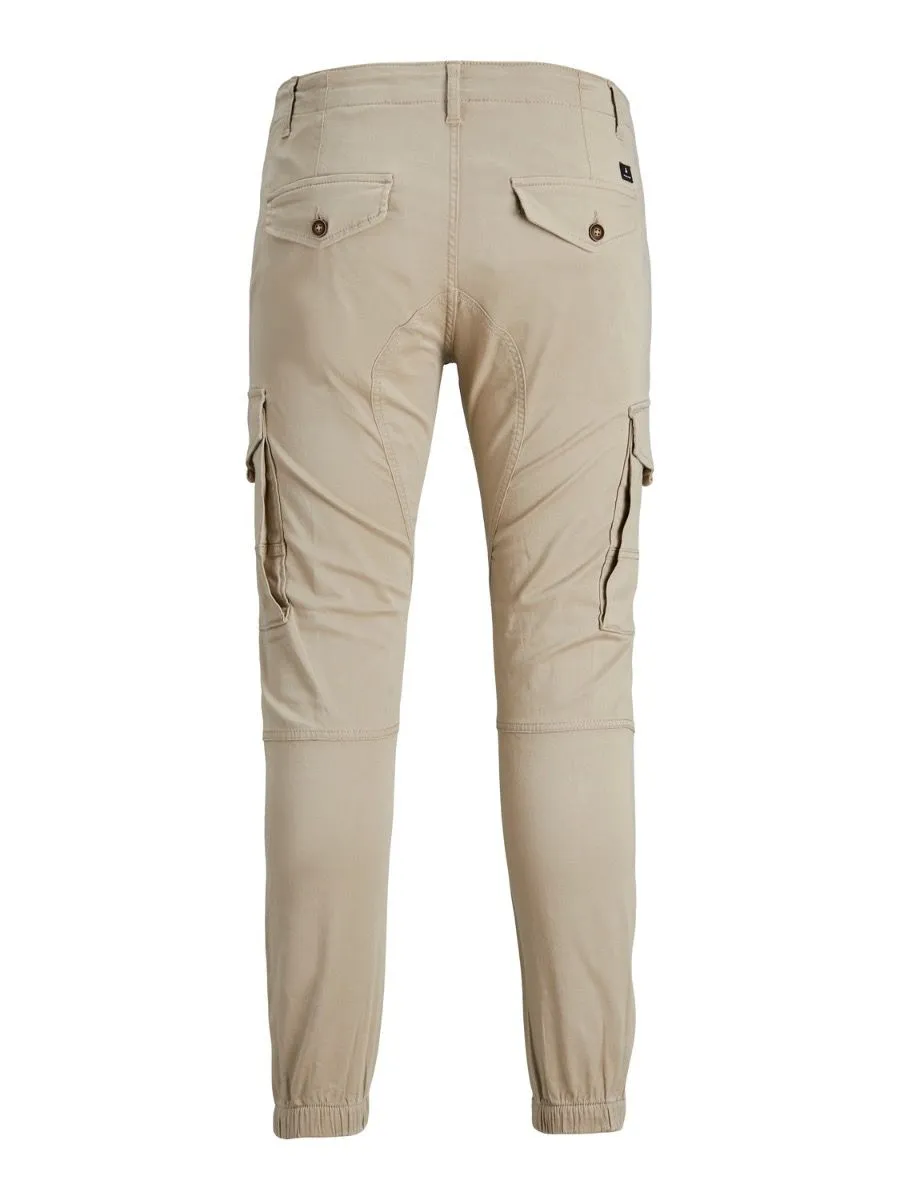 Jack & Jones Paul Flake Combat Pants in Crockery