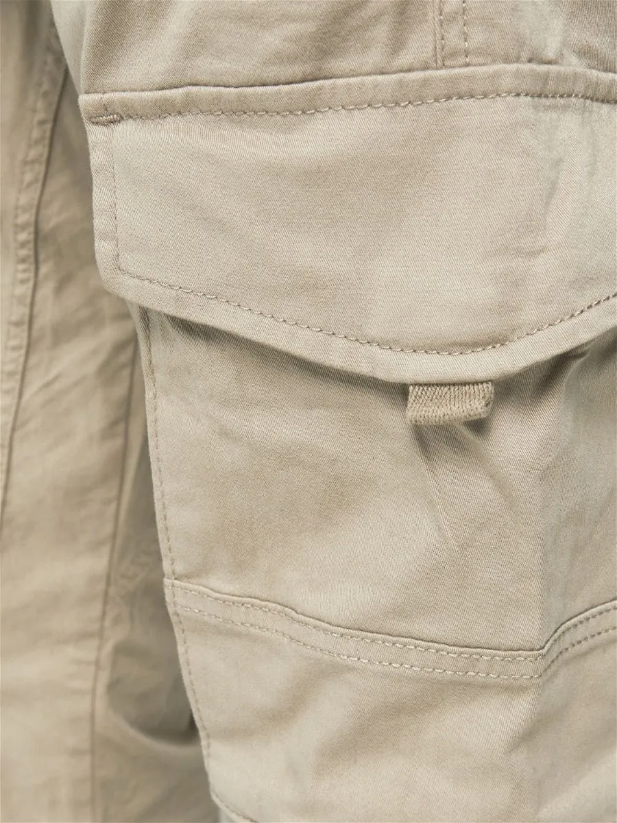 Jack & Jones Paul Flake Combat Pants in Crockery