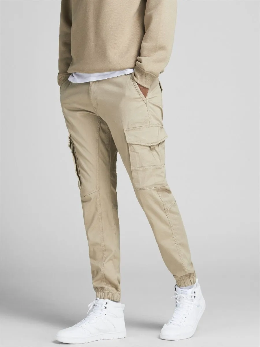 Jack & Jones Paul Flake Combat Pants in Crockery