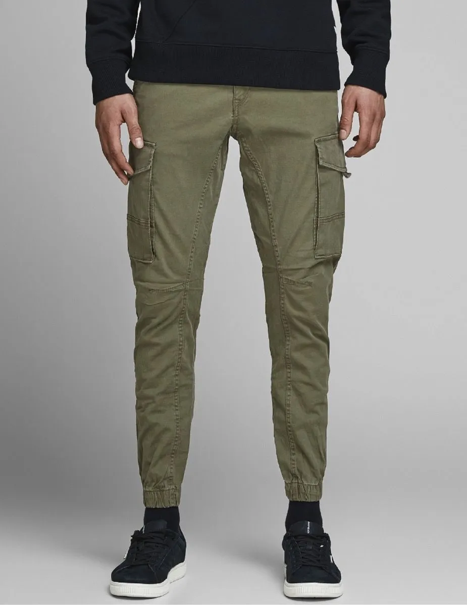 Paul Flake Combat Pants in Olive Night by Jack & Jones