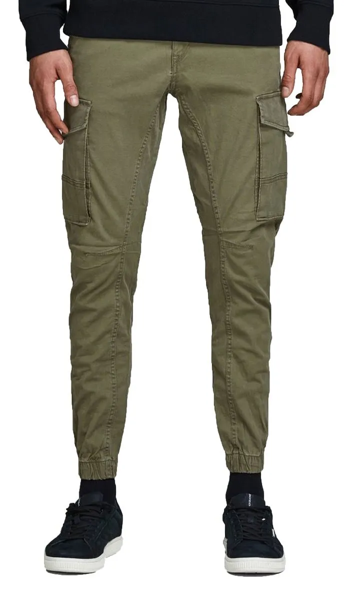 Paul Flake Combat Pants in Olive Night by Jack & Jones