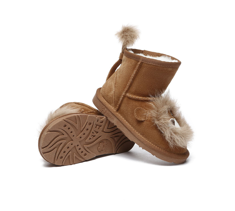 Kid Sheepskin Boots Lion Kids Plus