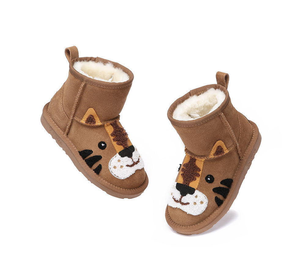 Kid Sheepskin Boots Tiger Kids Plus