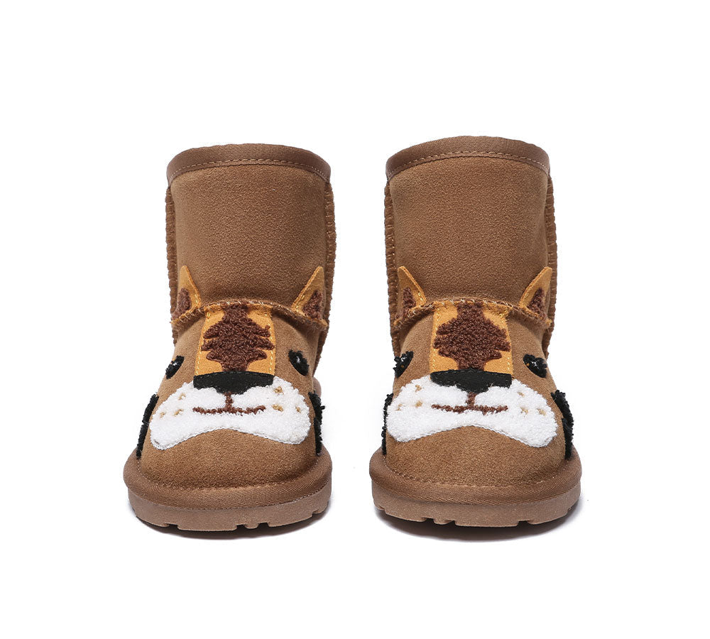 Kid Sheepskin Boots Tiger Kids Plus