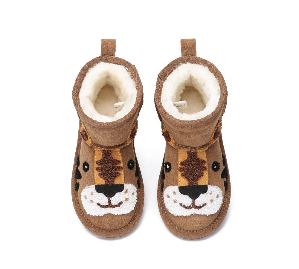 Kid Sheepskin Boots Tiger Kids Plus