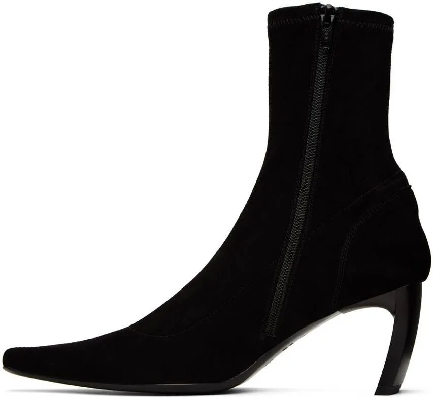 Black Snake Design Ankle Boots