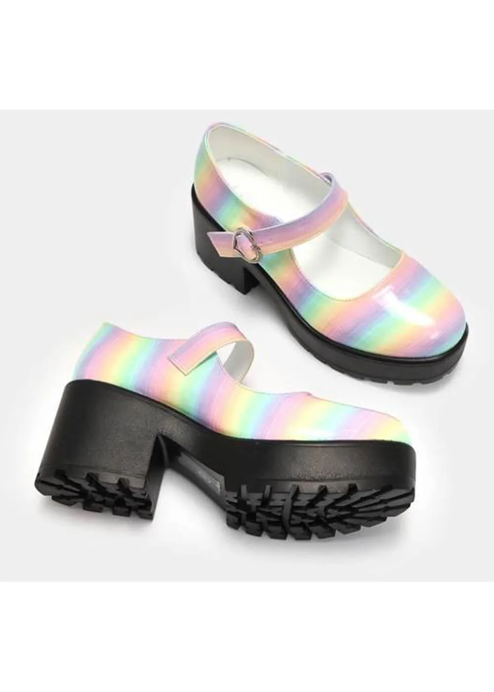 Koi Footwear Rainbow Mary Janes Pumps - Tira Candy Dreams Multi