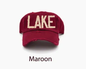 Baseball caps on the lake