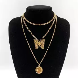 Layered Butterfly Necklace