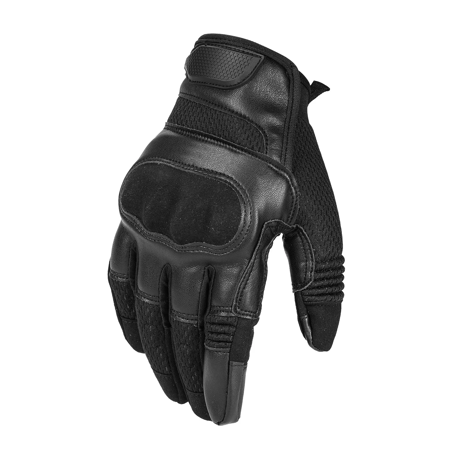 Leather and Mesh Motorcycle Gloves JIA028