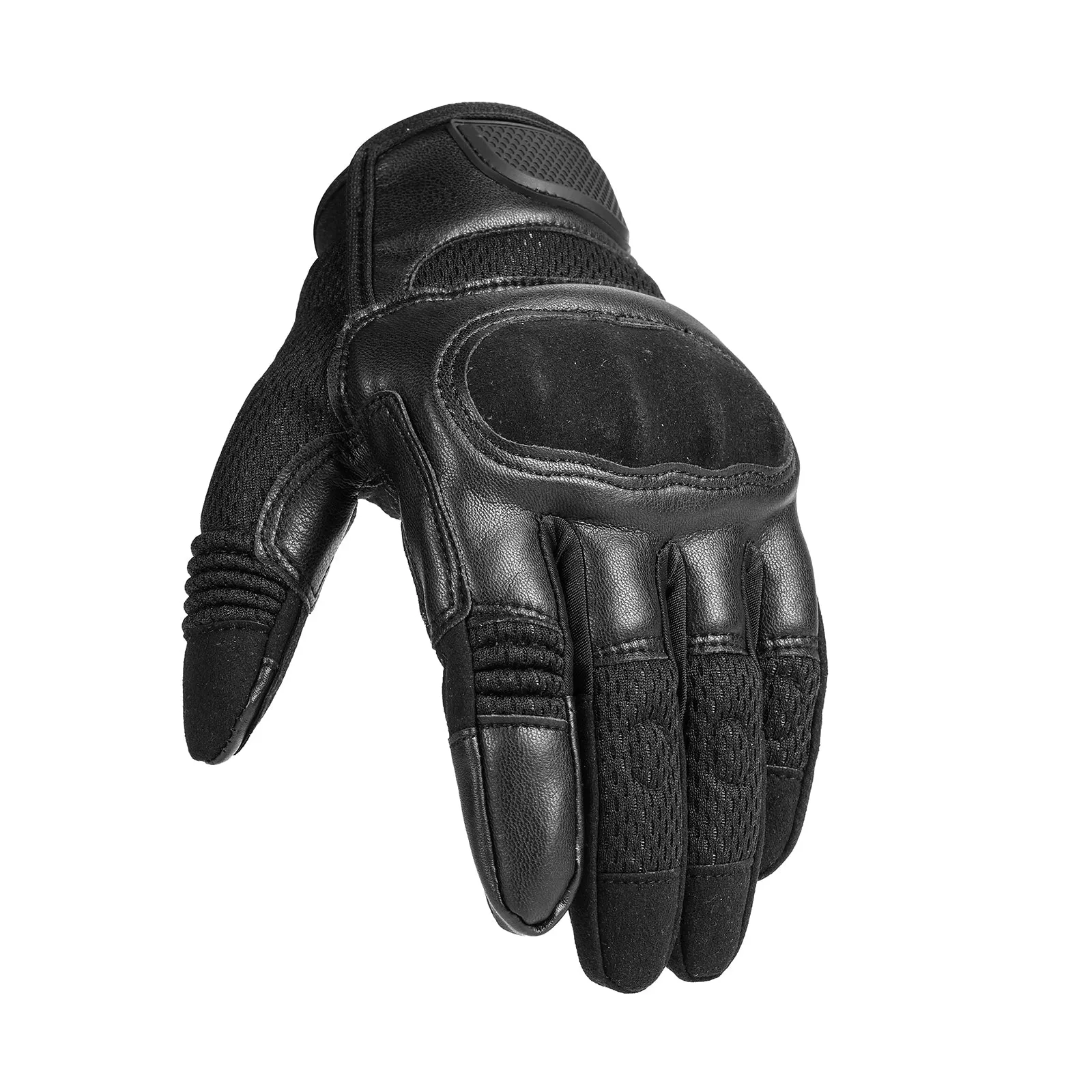 Leather and Mesh Motorcycle Gloves JIA028