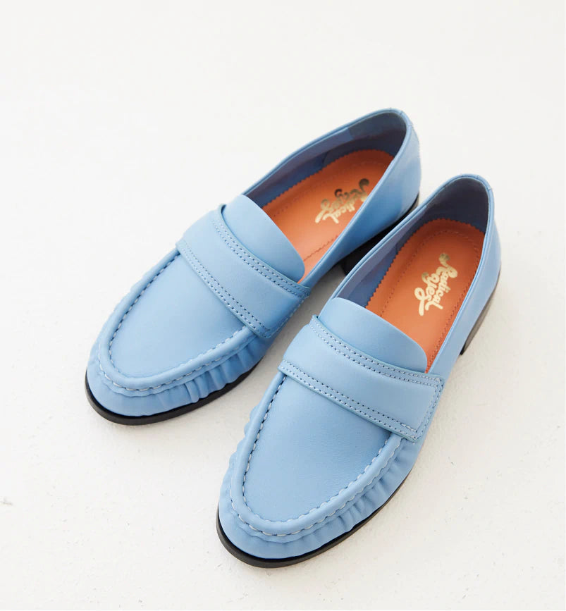 Leather Loafer in Cornflower Blue