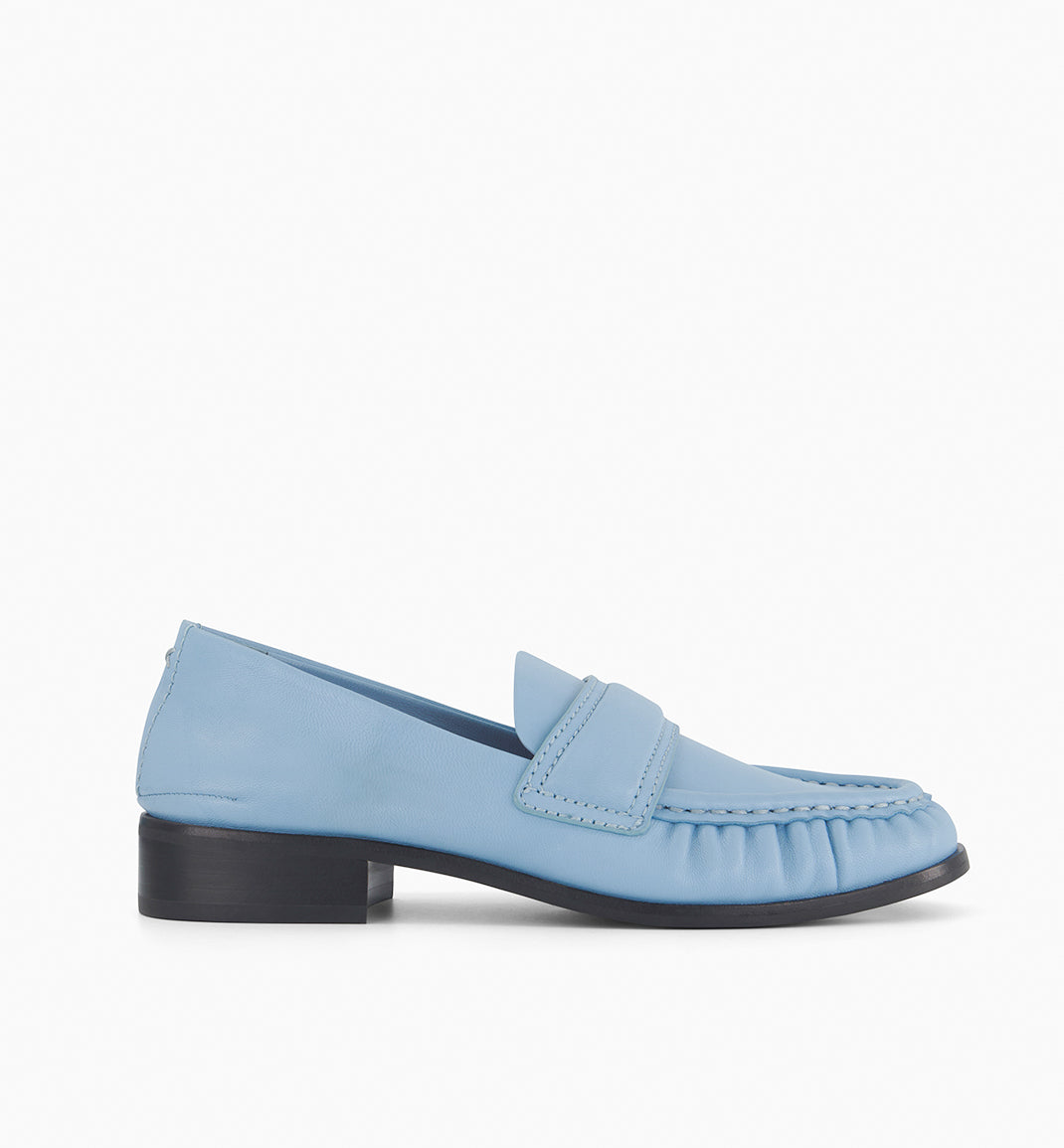 Leather Loafer in Cornflower Blue