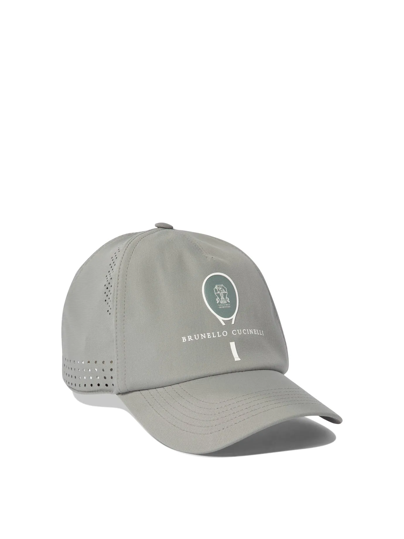 Grey Tennis Print Lightweight Techno Fabric Cap.