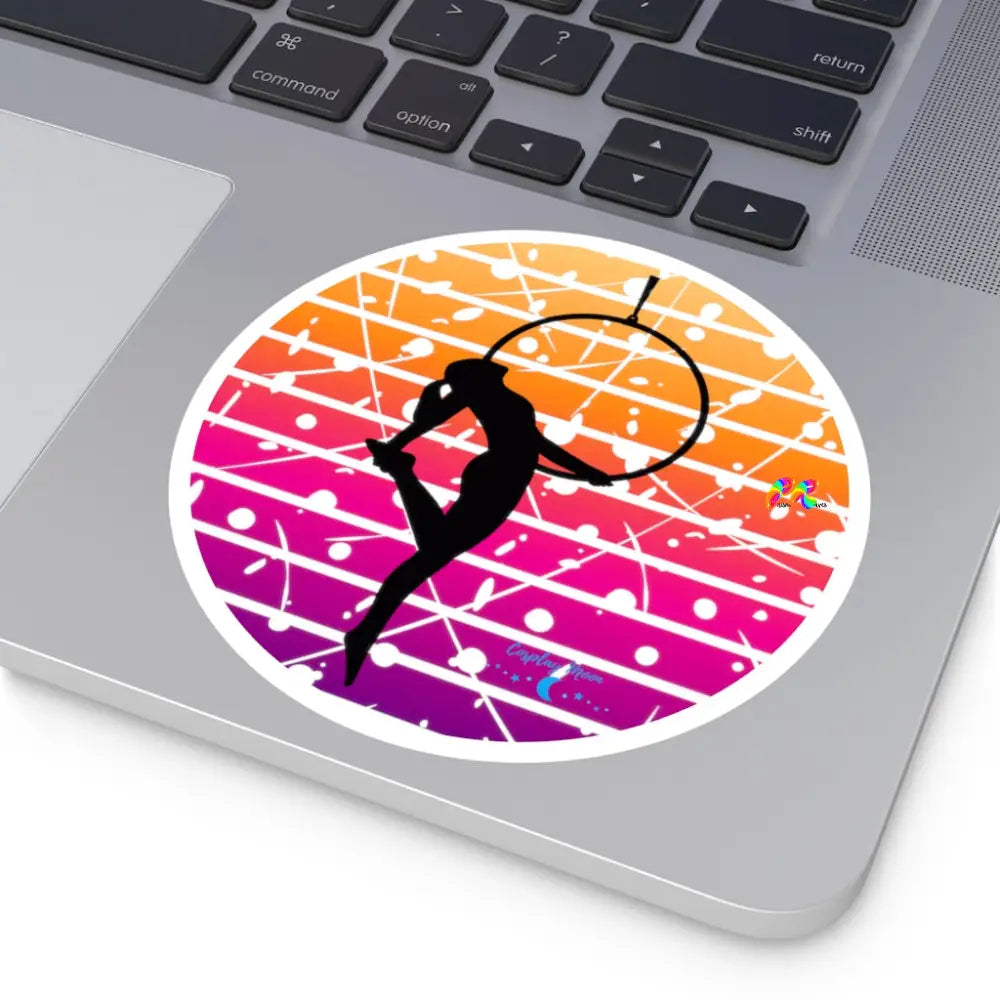 Lyra Vinyl Stickers featuring Woman on Round Shape