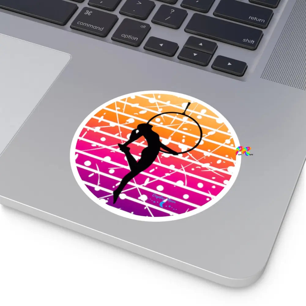 Lyra Vinyl Stickers featuring Woman on Round Shape