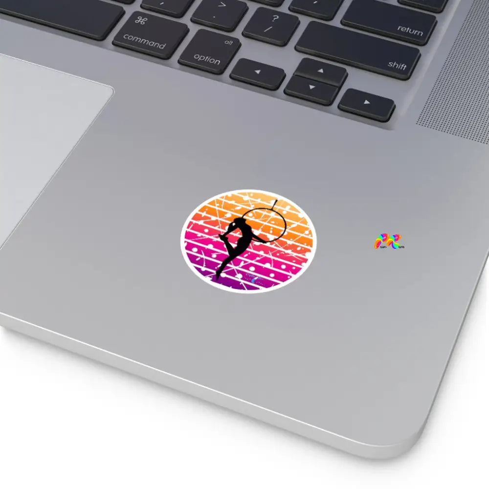 Lyra Vinyl Stickers featuring Woman on Round Shape