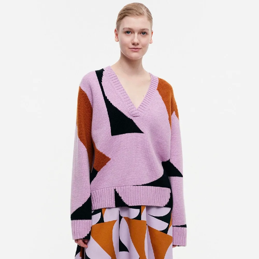 Marimekko Casual Style Wool V-Neck Long Sleeves Office Style - Shop Now!