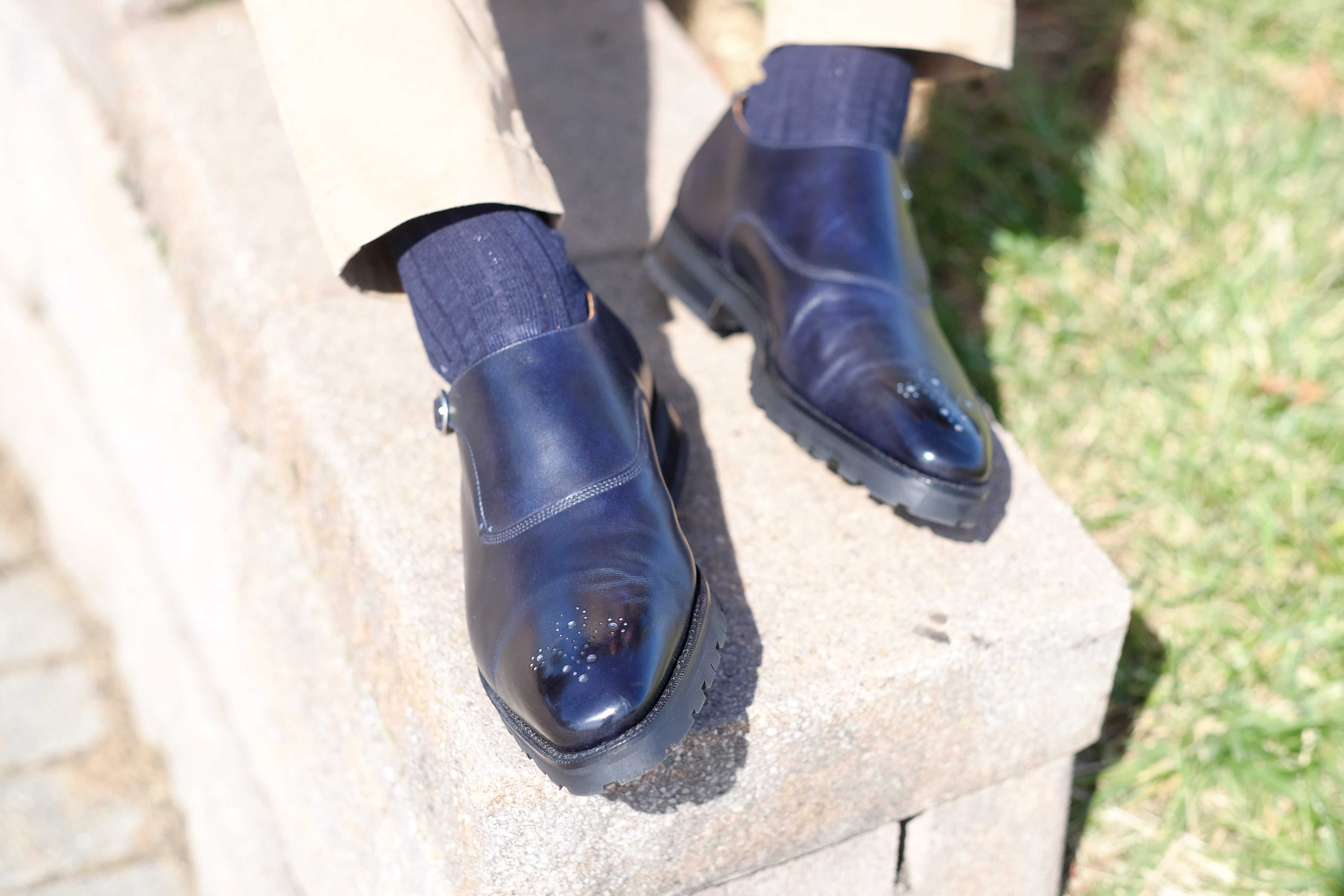 Martel - Navy Museum Calf: High-Quality Navy Museum Calf Leather Shoes for Distinguished Gentlemen.