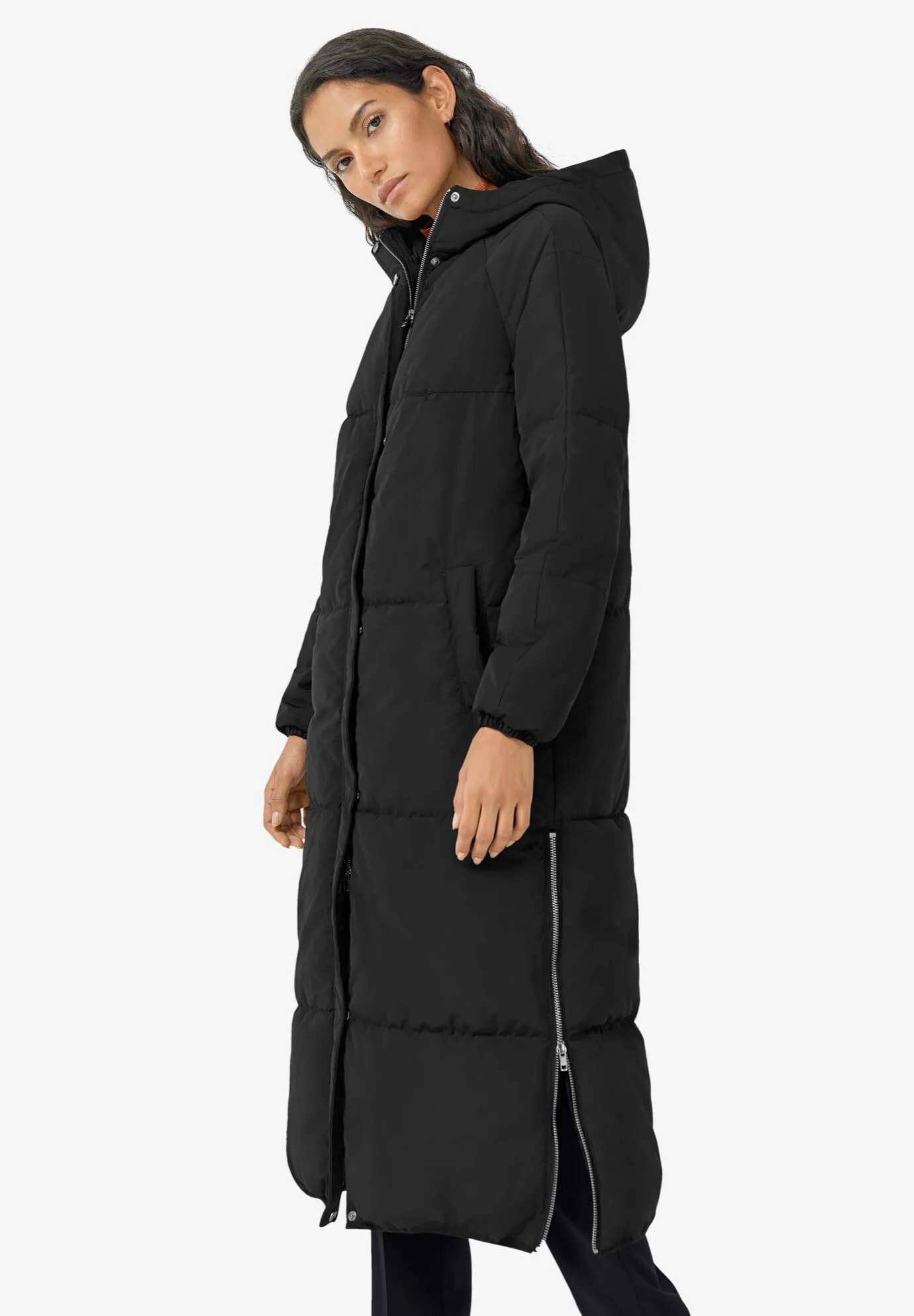 Maxi Side-Zip Quilted Jacket