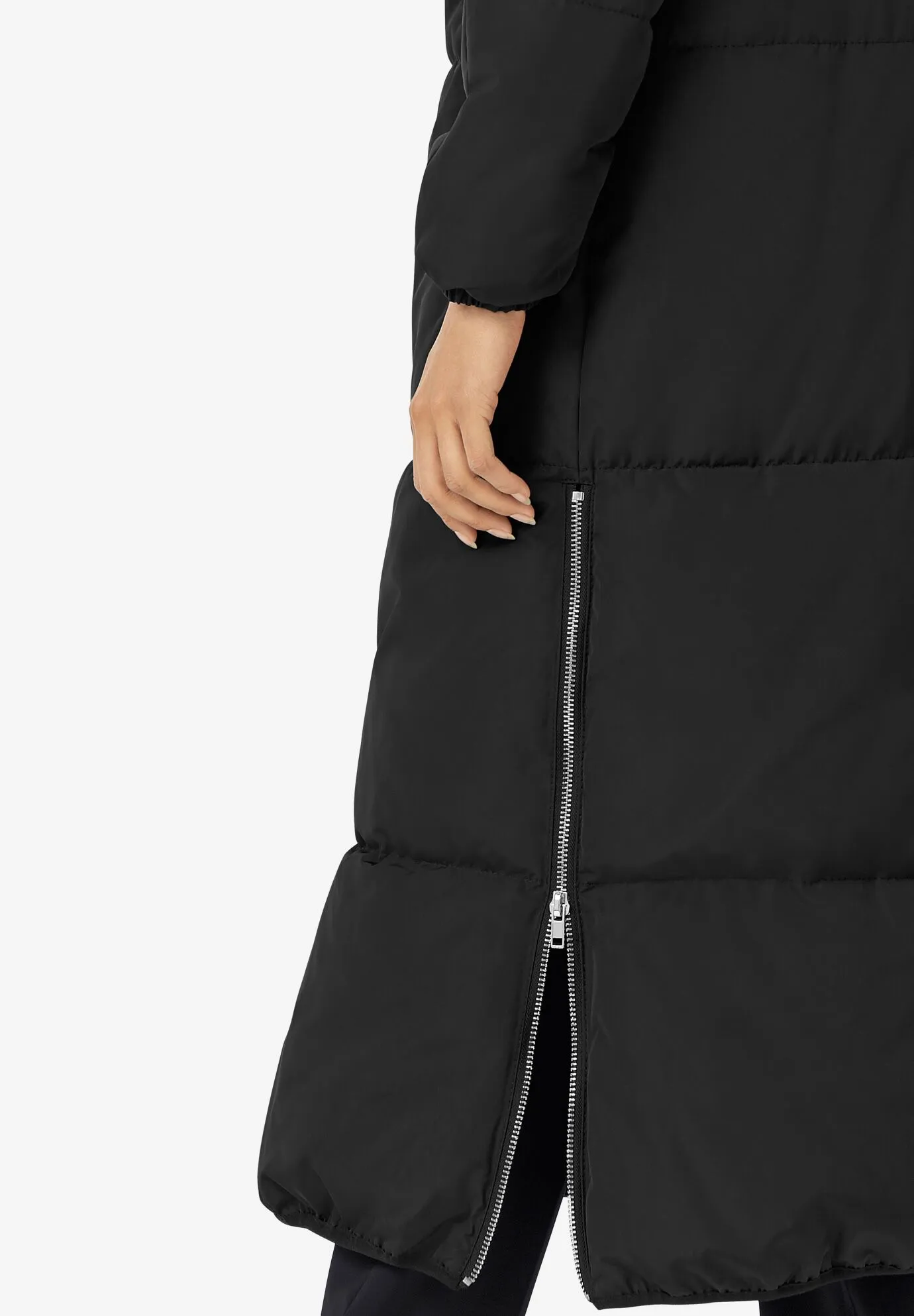 Maxi Side-Zip Quilted Jacket